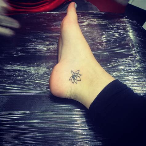 Small Lotus Flower Foot Tattoos