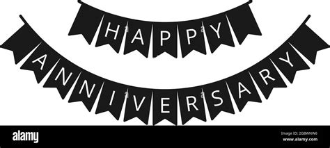 Happy Anniversary Celebration Banner Of Bunting Or Party Flags In