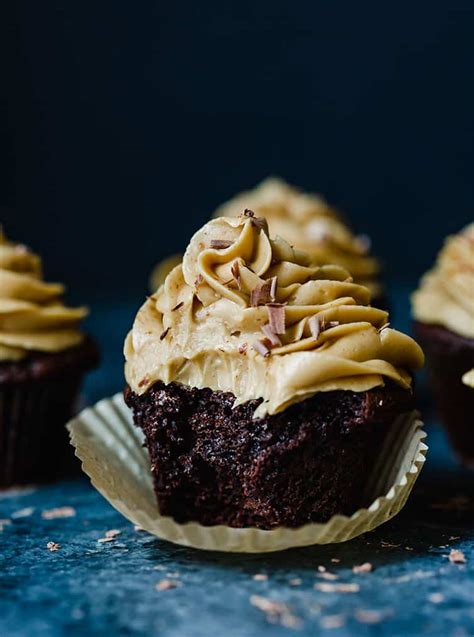 Dark Chocolate Cupcakes With Peanut Butter Frosting Brown Eyed Baker