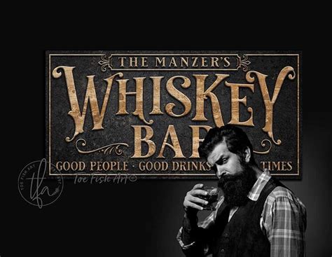 Personalized Whiskey Bar Sign Toefishart
