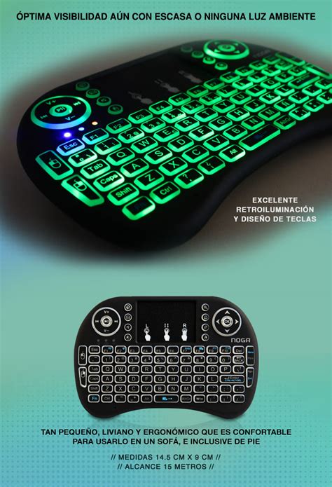 Mini Teclado Inalámbrico Retroiluminado NKB K2R NOGA Pc Shop