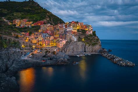 Mediterranean Fishing Village With Seaside Houses On The Cliffs