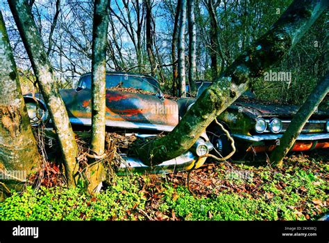 Junkyard Classic Car Stock Photo - Alamy