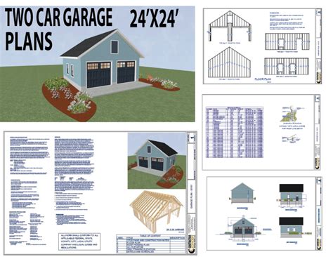 Two Car Garage Plans 24 X 24 Construction Concept Design Build Llc