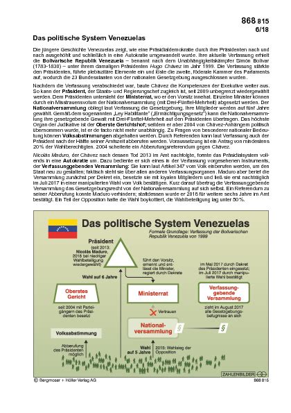 Das Politische System Venezuelas Zahlenbilder Politik