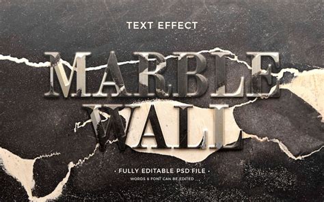 Premium PSD | Wall text effect