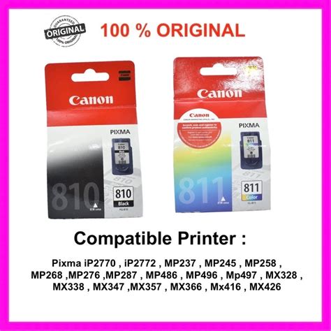 Canon Pg810 Cl811 Black Color Ink Cartridge Original Shopee Malaysia