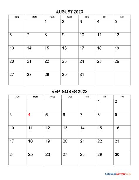 August And September 2024 Calendar Calendar 2024 All Holidays