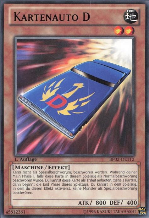 Recollectibles Sammelkarte Yugioh Karte Kartenauto D V2 Yu Gi Oh