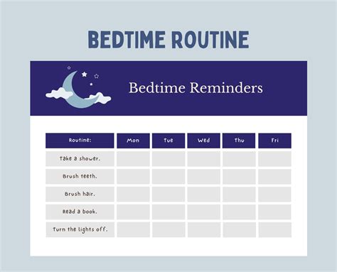 Bedtime Chart Bedtime Routine Chart Behaviour Chart Behavior I Wish You Happiness Coloring