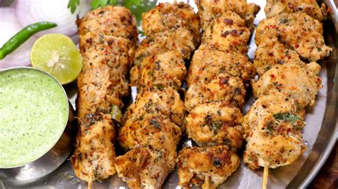 Chicken Tikka Kabab Soft And Juicy Chicken Kandi Kabab With Special Creamy Chutney चिकन टिक्का