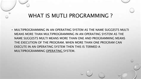 Multiprogramming In Operating System Pptx