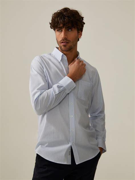 Camisa regular fit de algodón a rayas D002211 530 Decenio