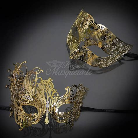 Couples Masquerade Mask Gold Elegant Couples Collection Gold Etsy