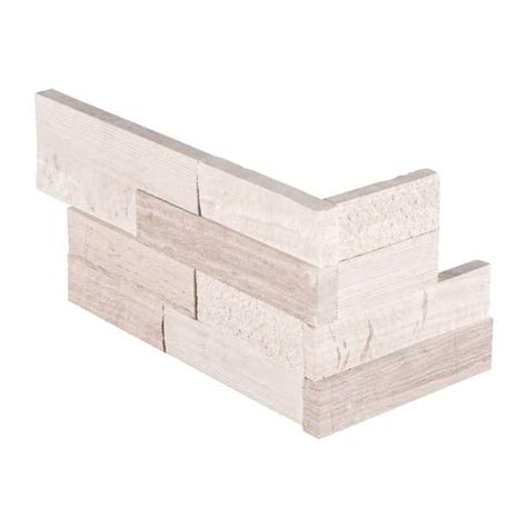 White Oak Multi Marble Stacked Stone Ledger Corners Rockmount