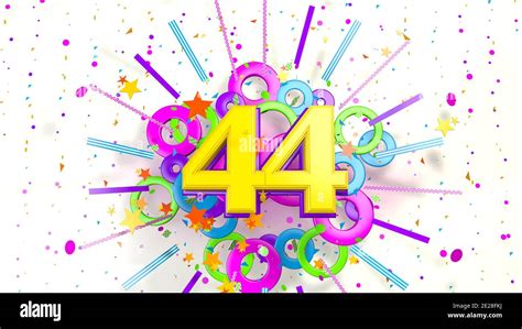 Number 44 for promotion, birthday or anniversary on an explosion of ...