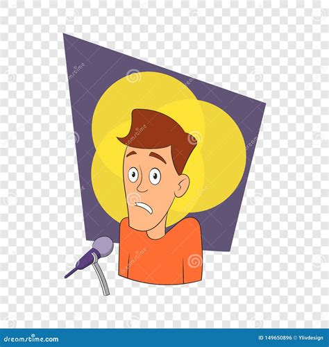 Fear of Public Speaking Icon, Cartoon Style Stock Vector - Illustration ...