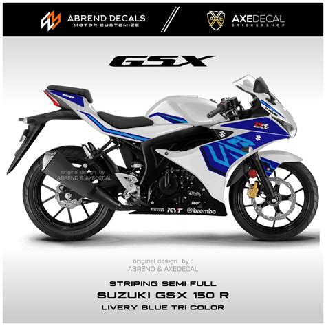 Jual Striping Gsx R Livery Blue Tri Color Stiker Motor Suzuki Gsx