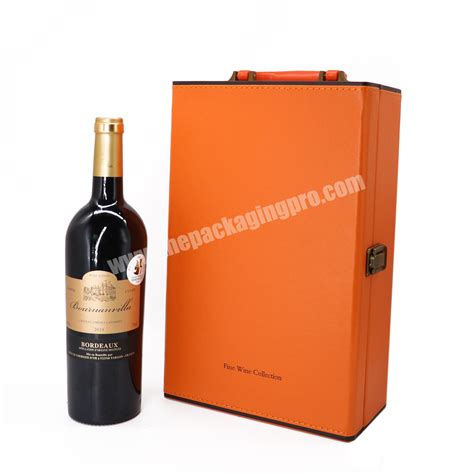 Oem Luxury Wine Boxes Set 2 Bottle Wine Box Portable Wine T Box With Handles