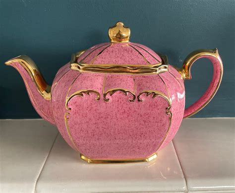 Vintage James Sadler 1922 Pink Cube Teapot Extremely Rare Etsy Australia