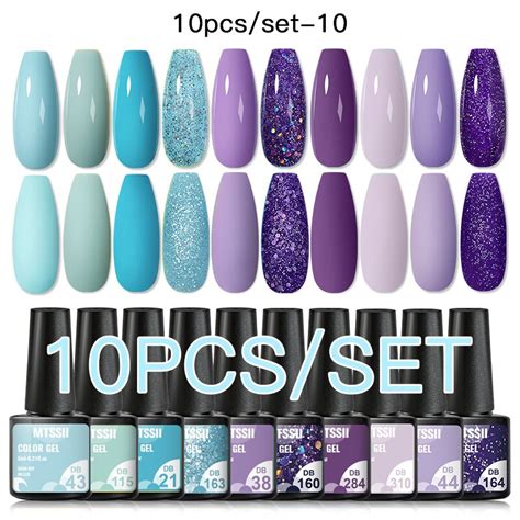 Gel Unha Polonês Conjunto 10 Mtssii PCS Glitter Kit Verniz Gel Para