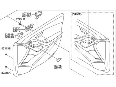 X Rbr Genuine Hyundai Panel Assembly Front Door Trim Rh