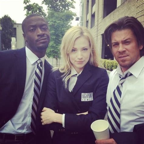 Leverage behind the scenes; aldis hodge, beth riesgraf, christian kane ...