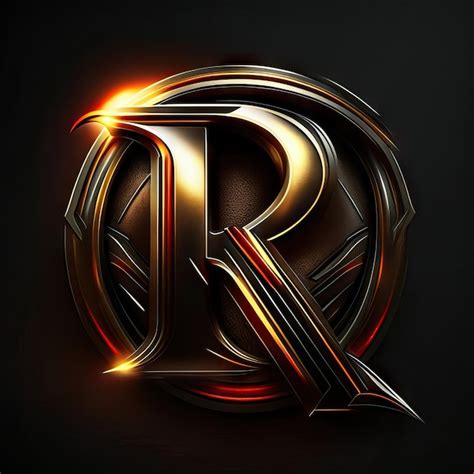 Premium AI Image | Letter R logo with gold and red details