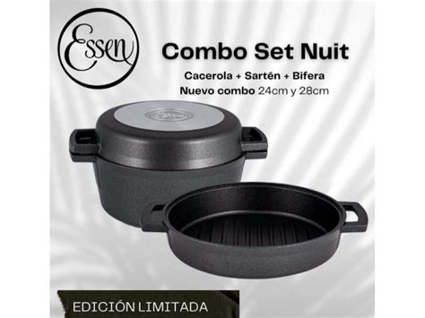 Set Nuit Cm Y Cm Essen Cacerola Sarten Bifera Compr En