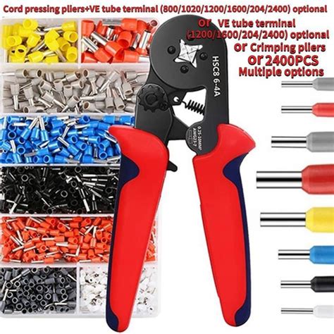 Crimp Tool Kit, 800/1020/1200/1600/2040/2400PCS Wire End Crimp ...