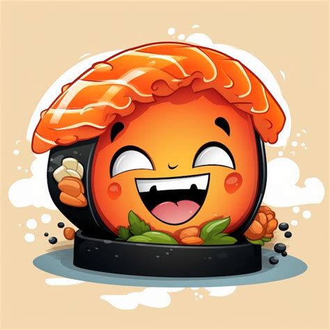 Premium Ai Image Sushi Cartoon Logo