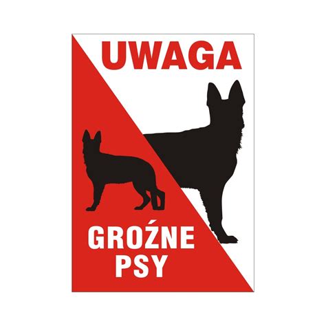 Znak ostrzegawczy uwaga groźne psy 24