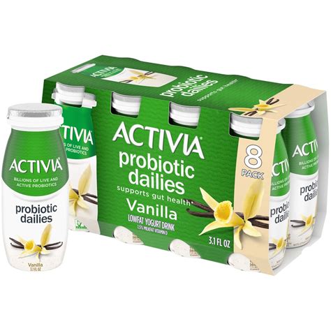 Activia Probiotic Dailies Vanilla Yogurt Drink 31 Oz 8 Count