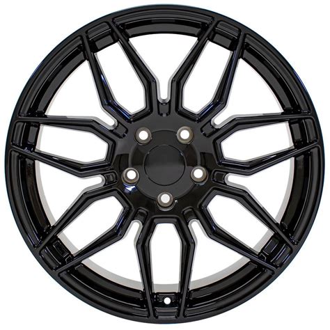 19-inch Black Rims fit Chevrolet C8 Corvette - CV03 19x8.5 Replica Wheels