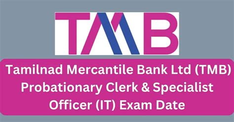 Tmb Bank Probationary Clerk Exam Date Tamilanguide