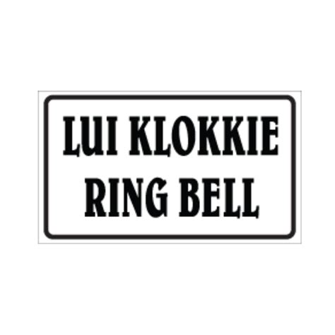 Ring Bell Englishafrikaans Business Sign Office And Retail Signs