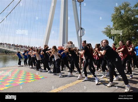 Osijek Croatia Th Apr People Dance In The Rhythm Of Rim Tim