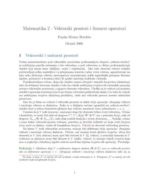 Pdf Vektorski Prostori I Linearni Operatori Dokumen Tips