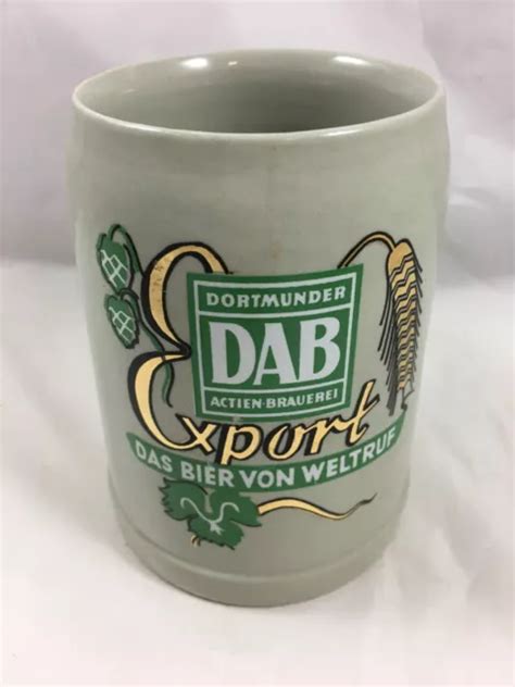 Ancien Verre Bi Re Beer Glass Bierglas Dab Bier Von Weltruf Chope Mug