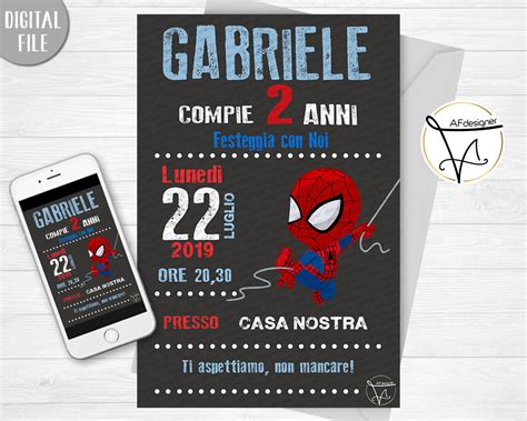 Spiderman Invito Digitale Afdesigner