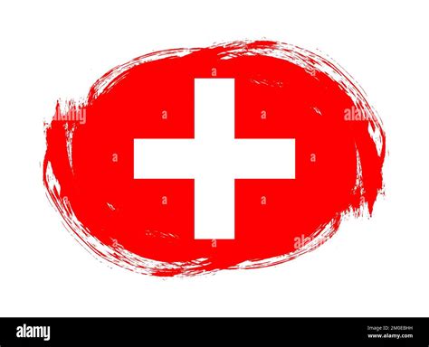 Switzerland flag in rounded stroke brush background Stock Photo - Alamy