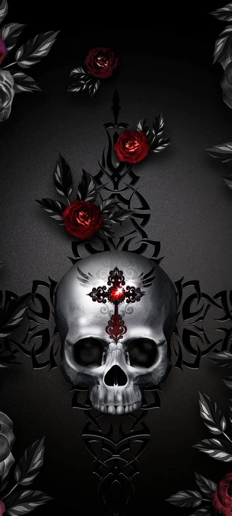 Skulls And Roses Wallpaper