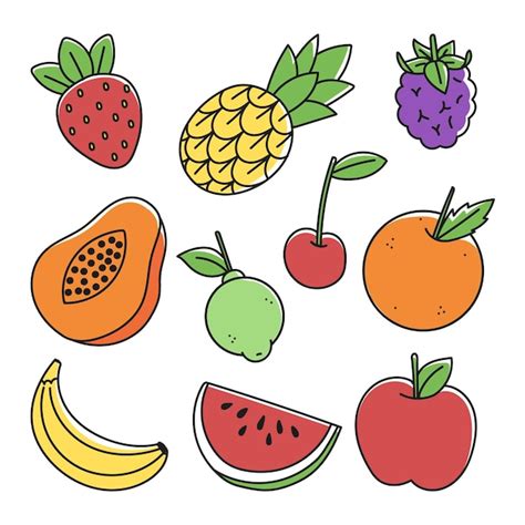 Colecci N De Frutas Dibujadas A Mano Vector Gratis