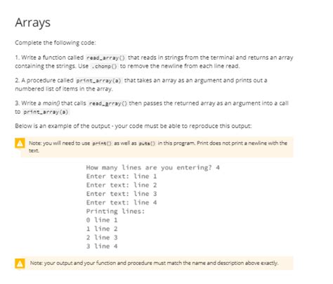 Solved Arrays Complete The Following Code 1 Write A