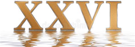 Roman Numeral Xxvi Sex Et Viginti 26 Twenty Six Reflected On Stock Illustration