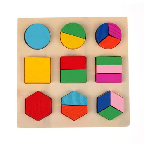 New Baby Kids Wooden Board Puzzle Learning Educational Toy Geometry