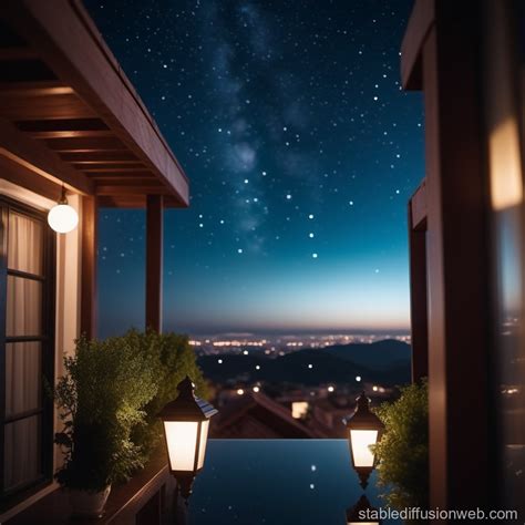 Night Sky View From Veranda Stable Diffusion Online