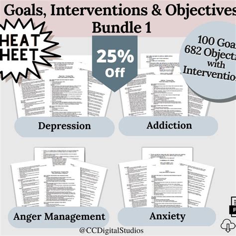 Therapy Treatment Plans Goals And Interventions Cheat Sheet Etsy