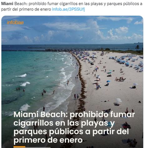 Miami Beach Prohibido Fumar En Las Playas Y Parques Publicos A Partir