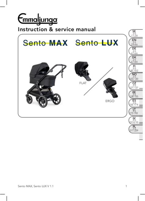 User Manual Emmaljunga Sento Lux English Pages